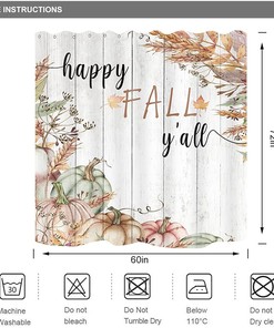 Enjoy the Harvest Season with Autumn Pumpkin Shower Curtain for Retro Farmhouse Bathroom Decor