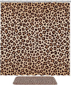 Enrich Your Bathroom Design with Durable Leopard Texture Bath Curtain