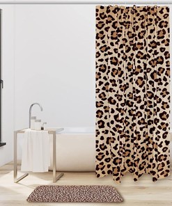 Enrich Your Bathroom Design with Durable Leopard Texture Bath Curtain