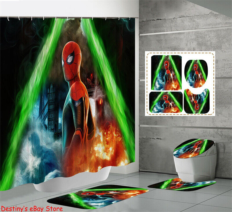 Epic Marvel Spiderman Bathroom Shower Curtain
