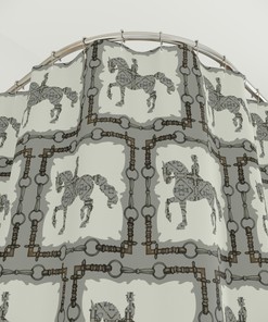 Equestrian Dressage Piaffe Cream And Gray Shower Curtain For Horse Lovers' Bathroom Decor