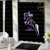Equestrian Giraffe Shower Curtain, Horse Lover Gifts, Horseback Riding Bathroom Decor - Unique Bath Curtain