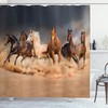 Equine Themed Horse Shower Curtain - Animal Print For Bathroom Decor 