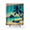 Escape to Paradise with this Tropical Island Paradise Shower Curtain