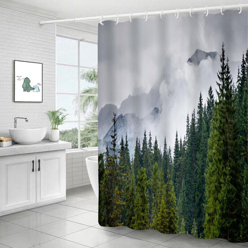 Escaped to Nature Themed Green Path Jungle Shower Curtain for Natural Bathroom Decor