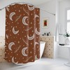 Ethnic Bohemian Floral And Celestial Boho Moon Shower Curtain With Custom Nature Print For Personalized Bathroom Decor