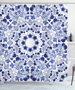 Ethnic Boho Patterned Arabesque Shower Curtain: Elegant Bath Decoration