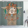 Ethnic Clothing Llama Shower Curtain - Tribal Animal Print Bathroom Decor