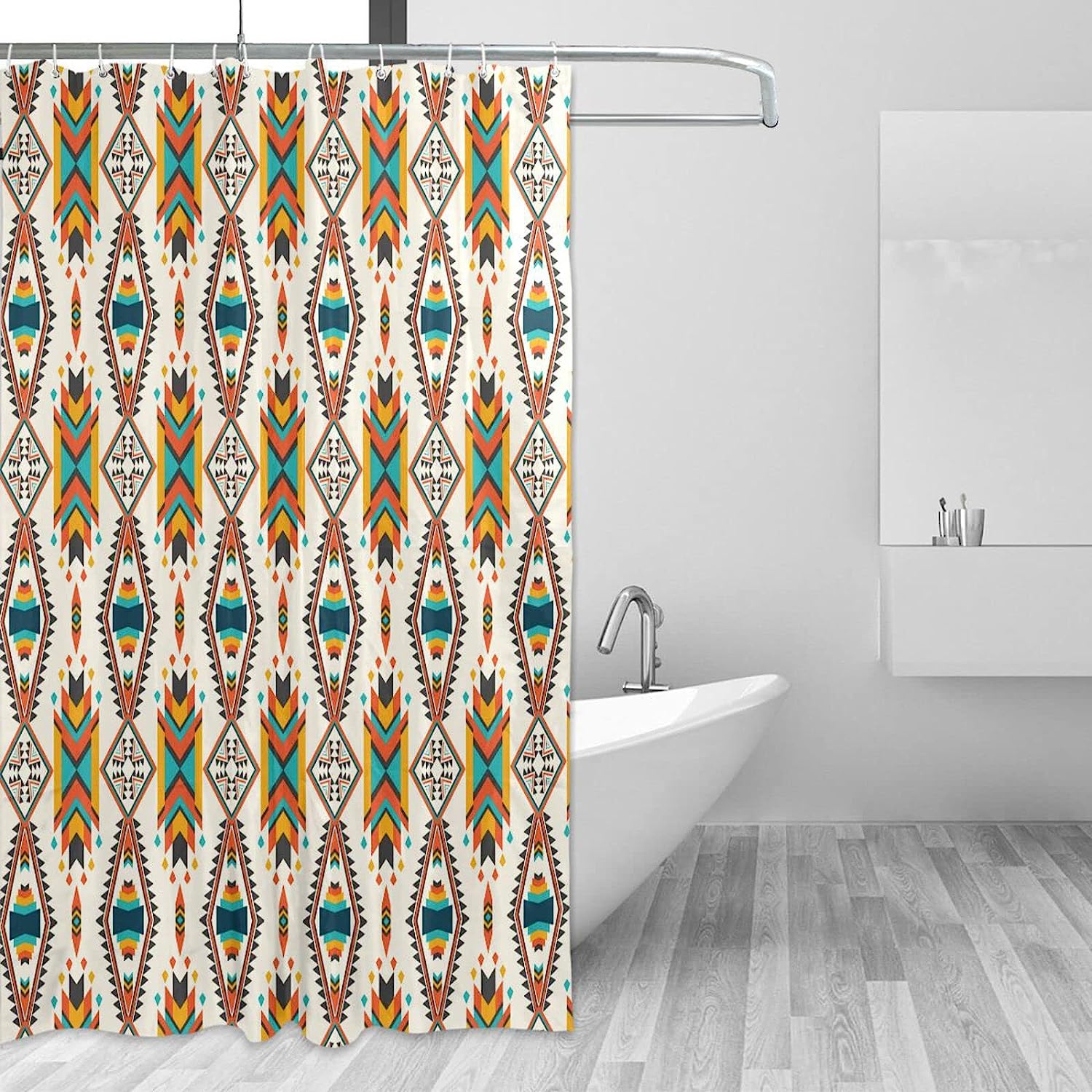 Ethnic Geometric Pattern Shower Curtain Modern Home Bathroom Hotel Spa Decorations Waterproof Fabric