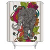 Ethnic Oval Motifs Elephant Shower Curtain Print For Your Bathroom