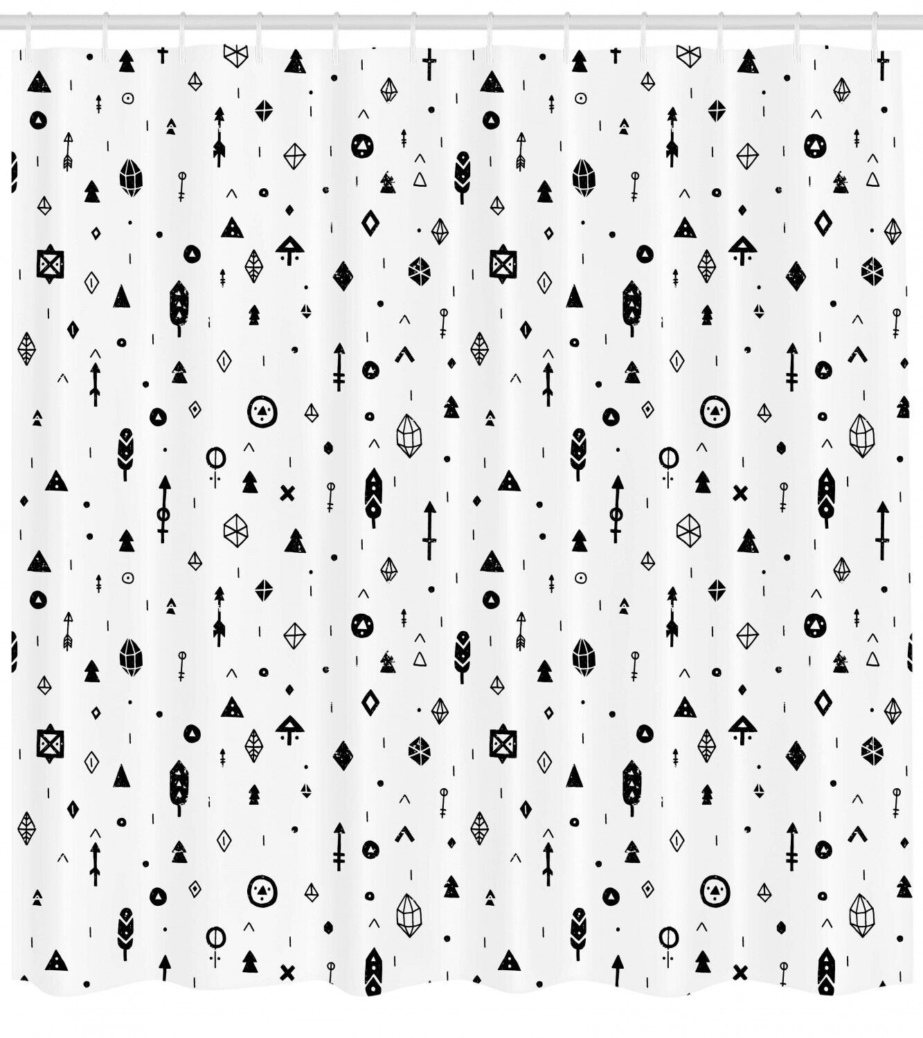 Ethnic Sun Face Moon Print Tribal Shower Curtain for Bathroom