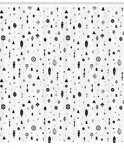 Ethnic Sun Face Moon Print Tribal Shower Curtain for Bathroom