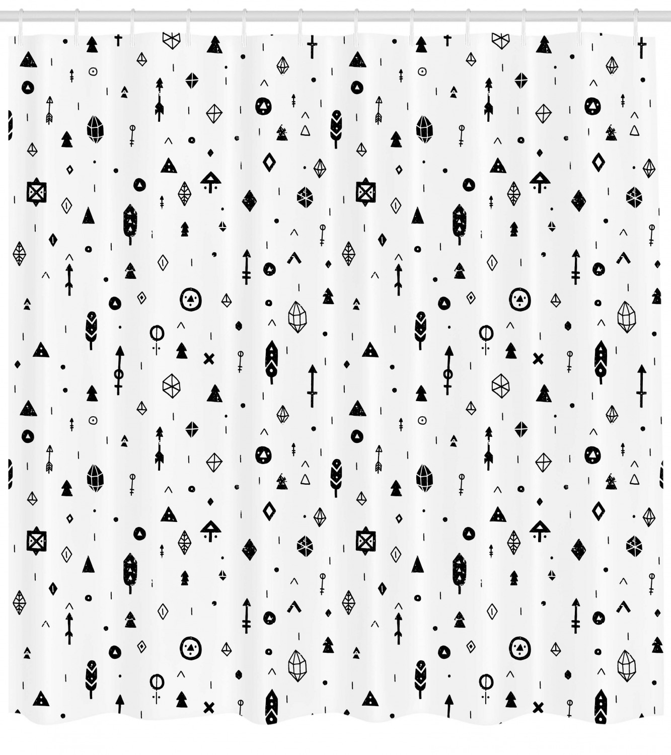Ethnic Sun Face Moon Print Tribal Shower Curtain for Bathroom