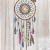 Ethnic Tribal Dreamcatcher and Feather Art Printed Shower Curtain for Inspirational Bathroom Decor