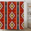 Ethnic Tribal Vintage Navajo America Southwestern Boho Retro Red Orange Geometric TENVSIN Aztec Shower Curtain