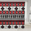 Ethnic Tribe Arrow Aztec Shower Curtain with Seahorse Print for Coastal Bathroom Decor