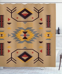 Ethnic Zigzag Design Shower Curtain For Southwestern Bathroom Decor