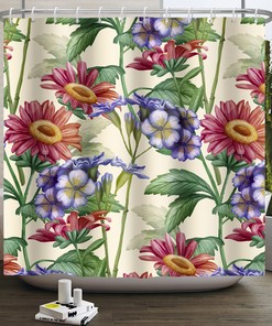 Eucalyptus And Green Leaves Plant Shower Curtain For Antique Bathroom Decor