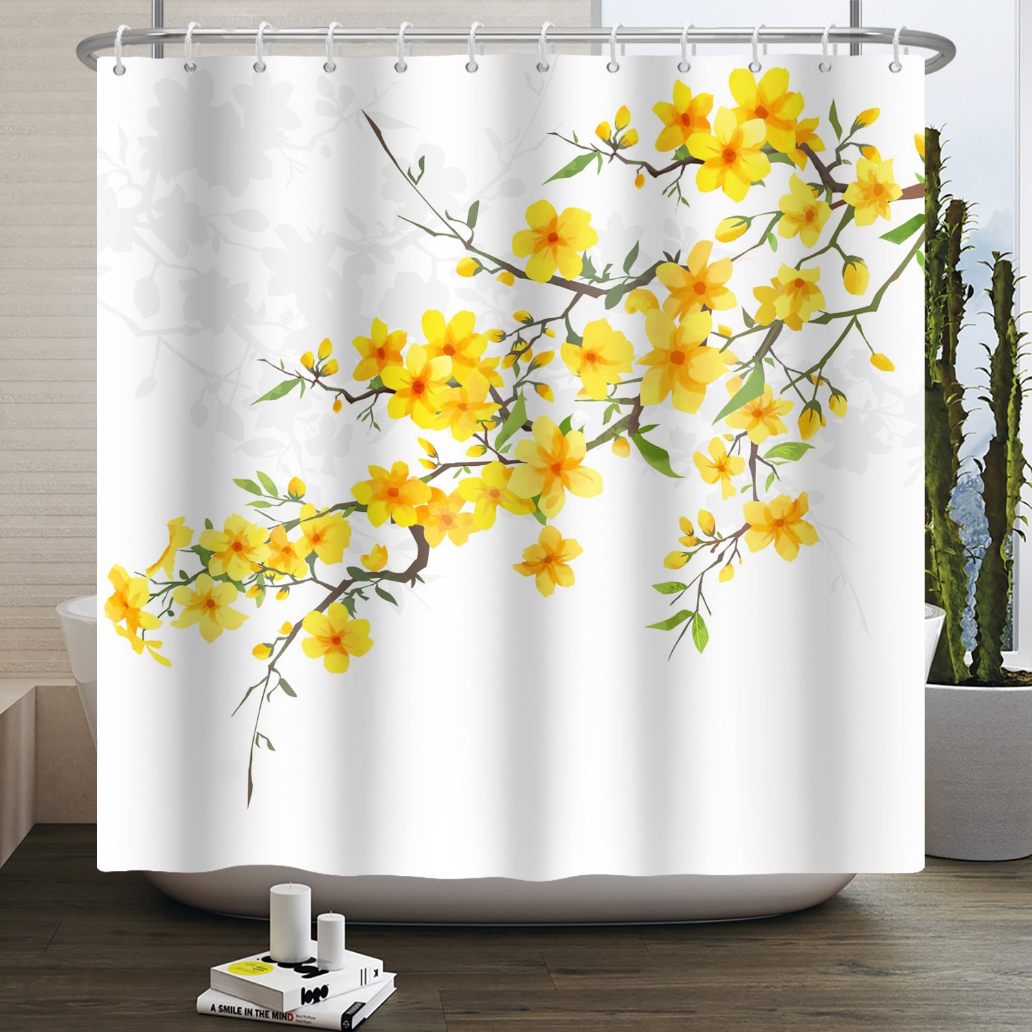 Eucalyptus And Green Leaves Plant Shower Curtain For Antique Bathroom Decor