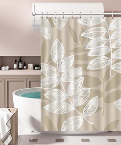 Eucalyptus And Pink Watercolor Floral Leaves Shower Curtain For Spring 