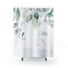 Eucalyptus Flower Shower Curtain, Mint Green Botanical Bathroom Decor With Watercolor Print