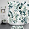 Eucalyptus Leaf Botanical Shower Curtain, Gold And Green Theme For Bathroom Decor