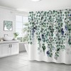 Eucalyptus Leaf Print Shower Curtain, Sage Green Bathroom Decor, Plant Theme Fabric