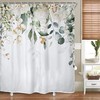 Eucalyptus Leaves Botanical Print Shower Curtain for Bathroom Decor by Riyidecor