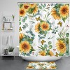Eucalyptus Leaves Butterfly Sunflower Print Shower Curtain, Ideal for a Nature-Inspired Bathroom