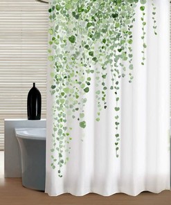 Eucalyptus Leaves Vine Print Shower Curtain For Greenery Bathroom Decor