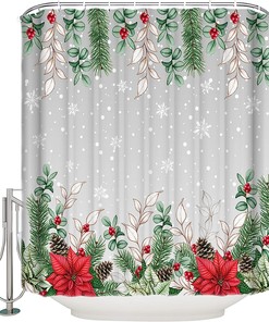 Eucalyptus Snowflake Shower Curtain For A Merry Christmas Celebration