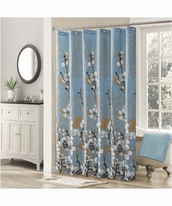 European Style Garden Shower Curtain Rustic Floral Waterproof Bathroom Divider