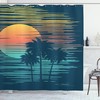 Evening Sky Sun Sea Island Party Shower Curtain For Beachy Bathroom Decor