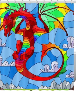 Evil Dragon Shower Curtain For Gothic Bathroom Decor