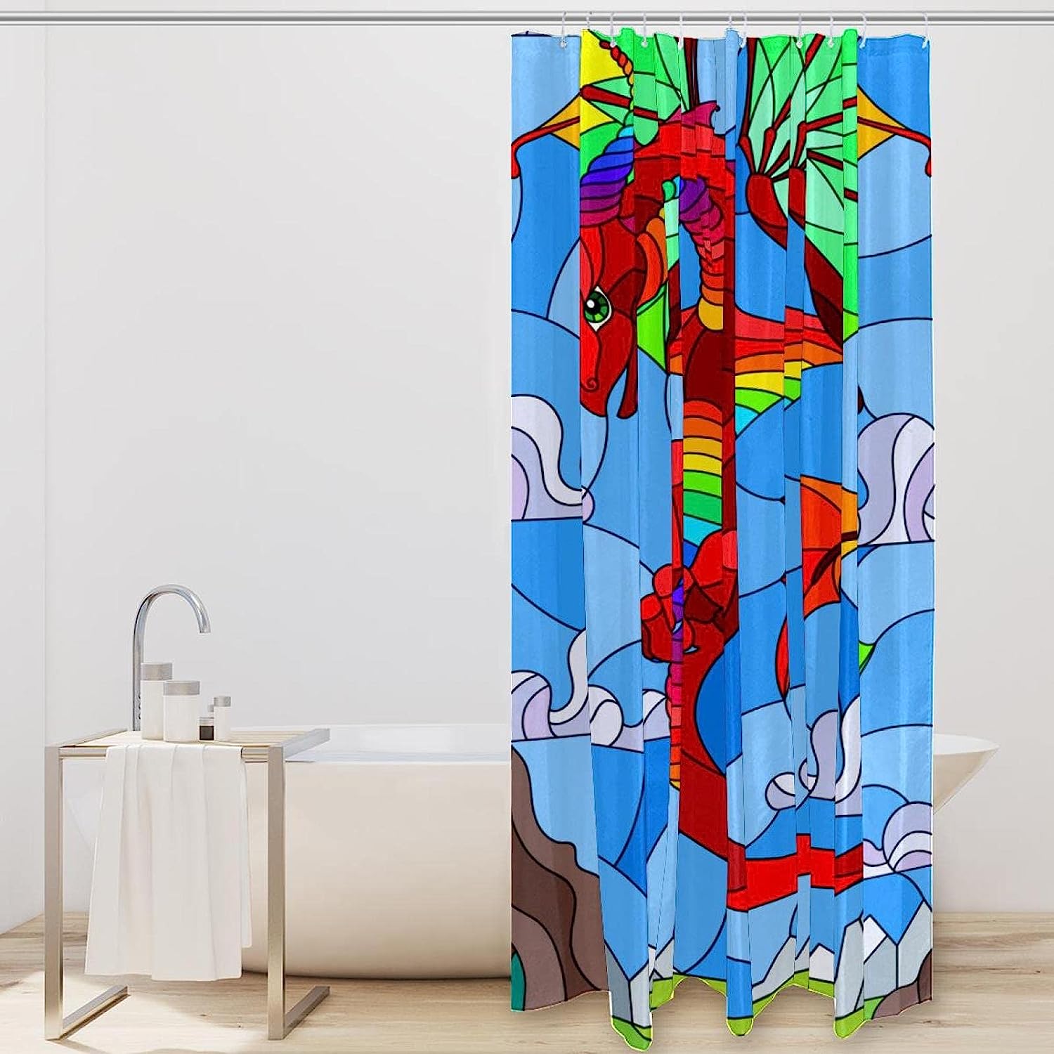 Evil Dragon Shower Curtain For Gothic Bathroom Decor