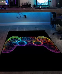 Exciting Teen Boys' Gaming Rugs with Game Controller Area Rugs for Game Room or Bedroom, Shufflezone Gaming Carpet