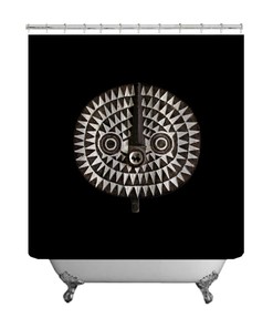 Exclusive African Design Bobo Bwa Sun Mask Shower Curtain