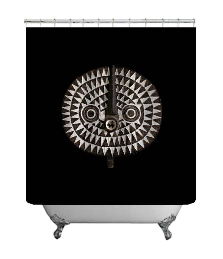 Exclusive African Design Bobo Bwa Sun Mask Shower Curtain