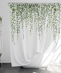 Exit Shower Curtain with 12 Hooks, Waterproof Modern Bathroom Decor, Housewarming Gift