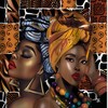 Exotic And Vibrant Black Girl African Woman Fabric Shower Curtain With Waterproof Washablees Brown
