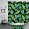 Exotic Banana Palm Leaf Tropical Shower Curtain for Summertime Bathrooms
