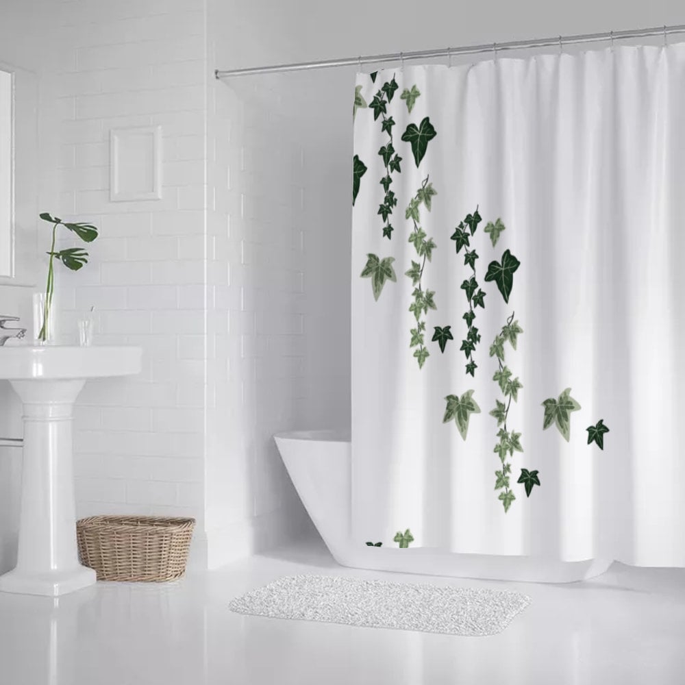 Exotic Botanical Shower Curtain with Stunning Palm Leaves Design