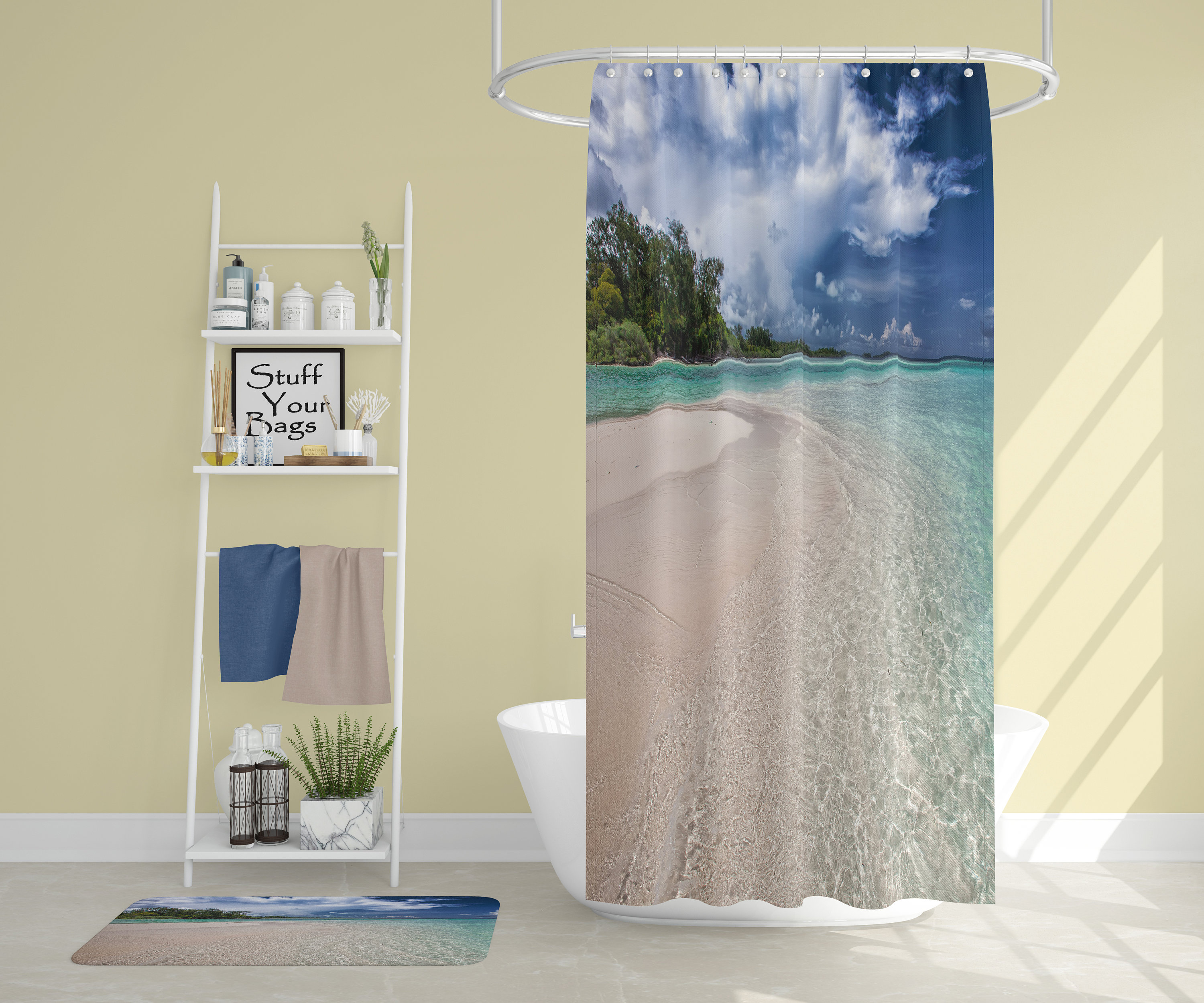 Exotic Caribbean Island Shower Curtain - Add Tropical Vibes To Your Bathroom - Image 4