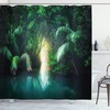 Exotic Mangrove Rainforest Lake Jungle Shower Curtain for Vibrant Bathroom Decor 