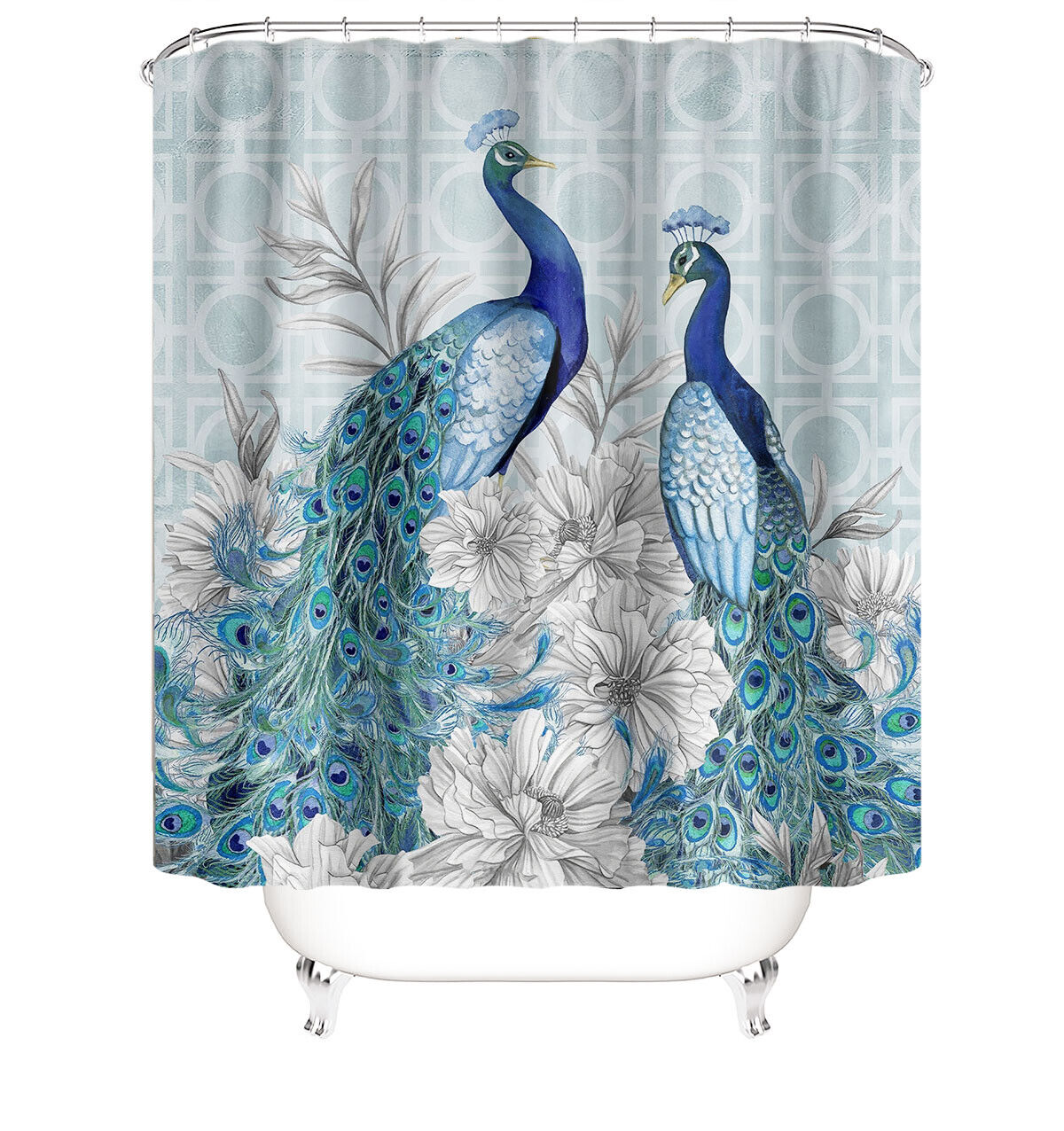 Exotic Peacock Feather Shower Curtain - Restroom Bathroom Decor