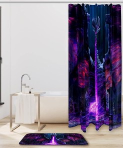 Exotic Purple Dragon on Waterproof Bathroom Shower Curtain