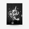 Exploding Demon Skull Dagger Fabric Shower Curtain - Gothic Skull Bathroom Decor