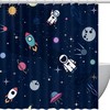 Explore Space with Rockets Universe Themed Shower Curtain