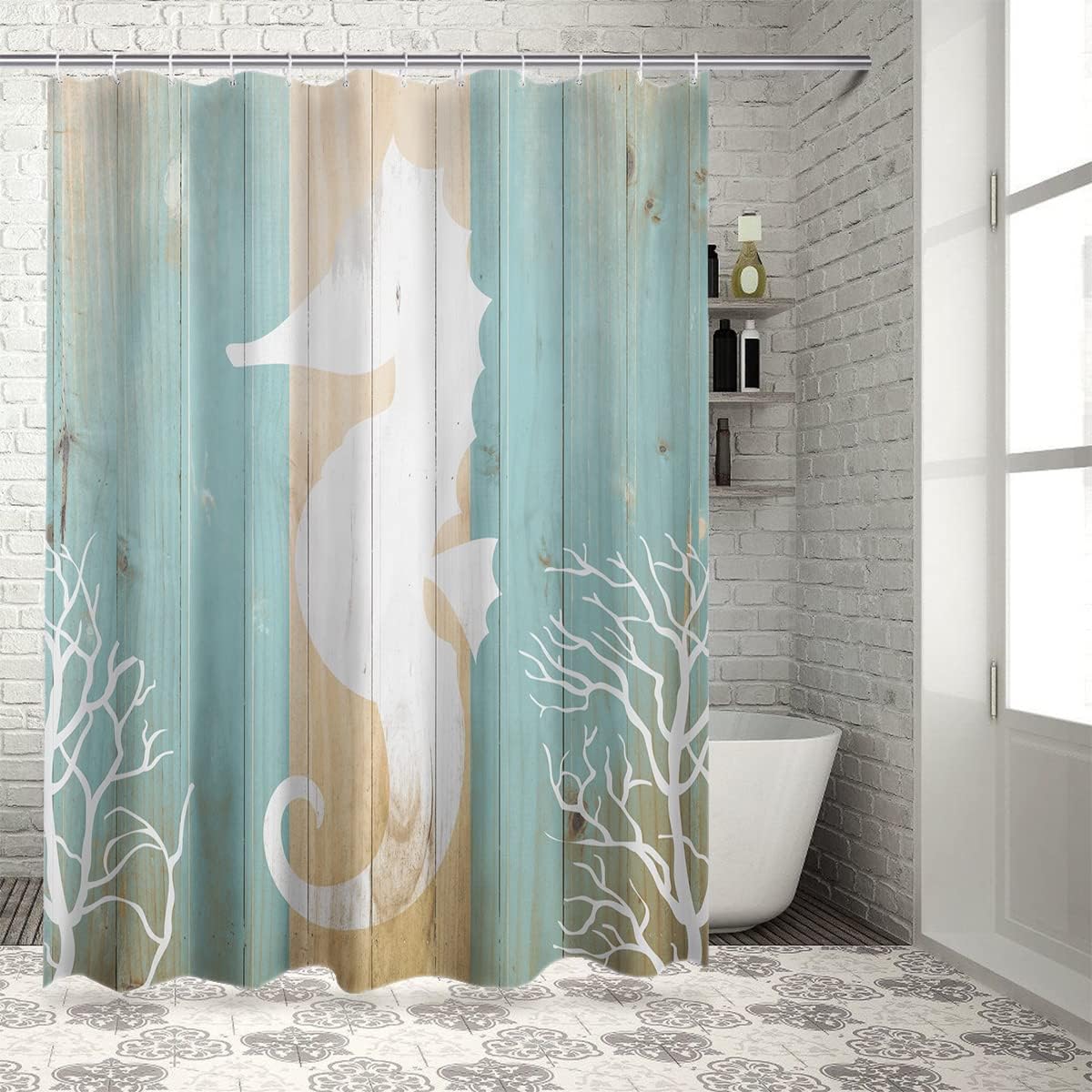 Explore Underwater Mysteries With Seahorse Shower Curtain