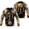 Explore Your Dark Side With Pittsburgh Steelers Death Smoke Graphic 3D Zip Hoodie